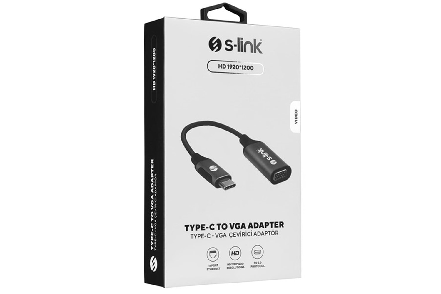 S-LINK Swapp SW-U5145 Gri Metal Type-C to VGA Adaptör