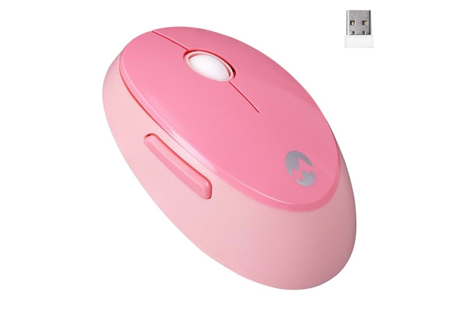 EVEREST Q TR ROUND KM-6282 Renkli Tuşlu Pembe Kablosuz Multimedia Klavye + Mouse Set