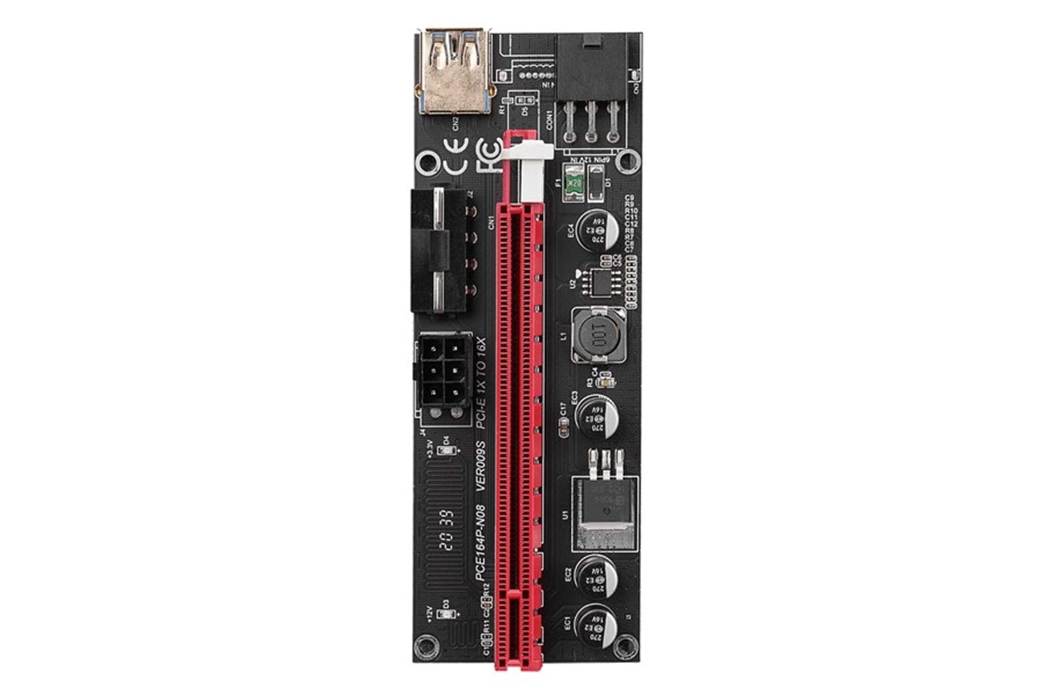 S-link SL-XE19 PCI-E 1x to 16x Sata 6pin Bitcoin Riser Versiyon 09S Ekran Kartı Yükseltici