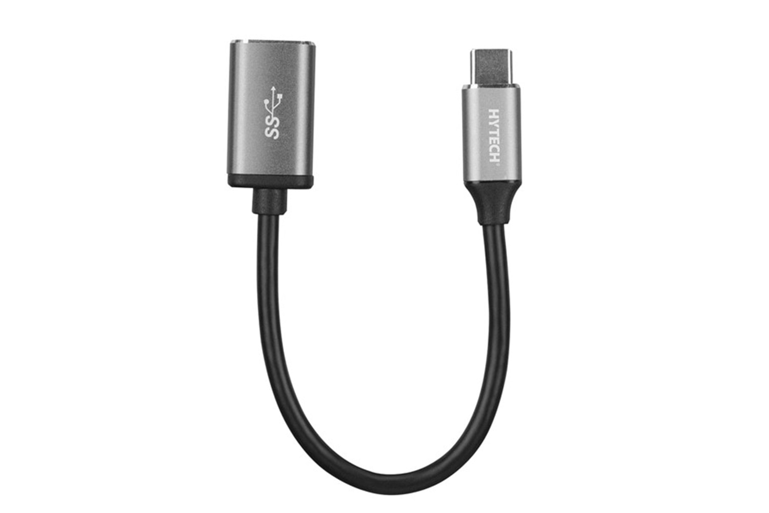 Hytech HY-XO22 Gümüş USB F to Type C M 10cm kablolu Metal Gövdeli OTG Çevirici