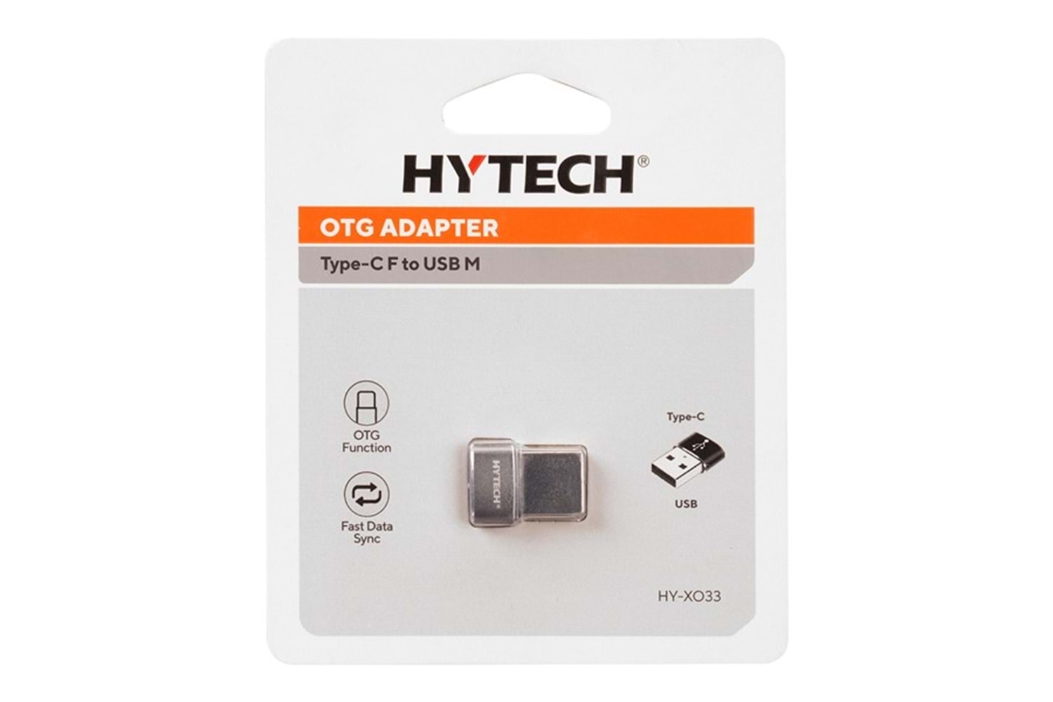Hytech HY-XO33 Siyah Type C F to USB M Metal Gövdeli OTG Çevirici