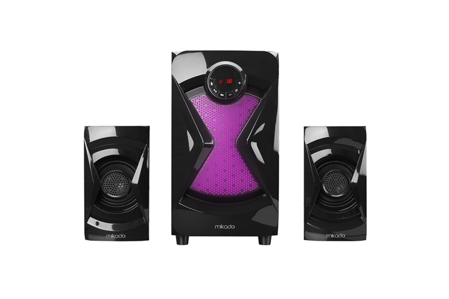 Mikado MD-370BT 2+1 38W Siyah BT/AUX/USB/FM/LED Işıklı Multimedia Speaker