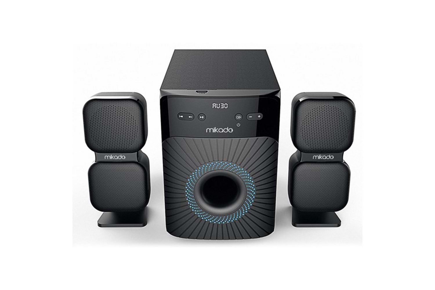 Mikado MD-360BT 2+1 38W BT/AUX/USB/FM/LED Ekran Multimedia Speaker