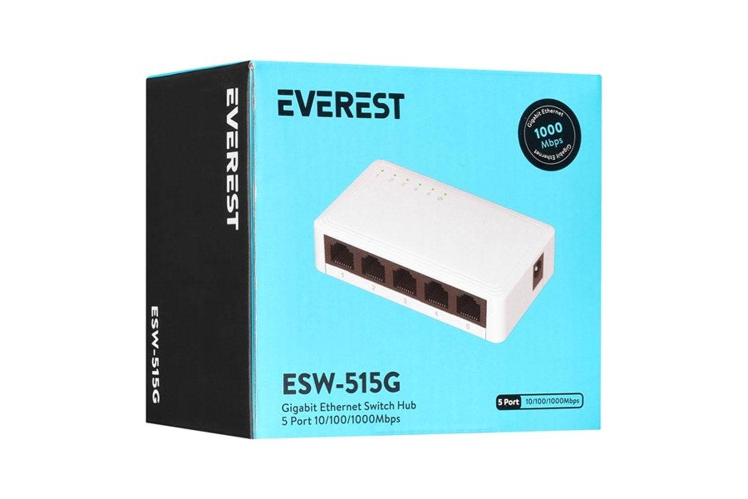 Everest EVERLINK ESW-515G 5 Port Gigabit Ethernet Masaüstü Ethernet Switch 