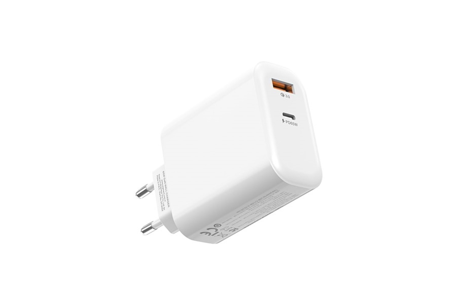 S-LINK SL-EC69 GAN PD 65W / QC 18W Type USB-C +USB A Hızlı Beyaz EV/NOTEBOOK Şarj Adaptör