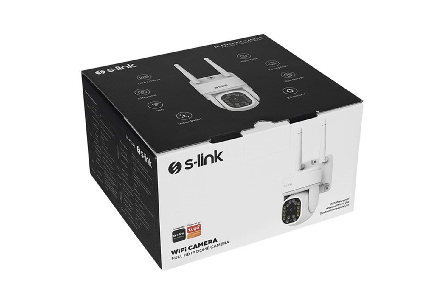 S-link SL-PTZ03 3MP Lens 2.8 mm Hareket algılamalı Smart TF Kart Dual Band Wifi IP Kamera Tuya