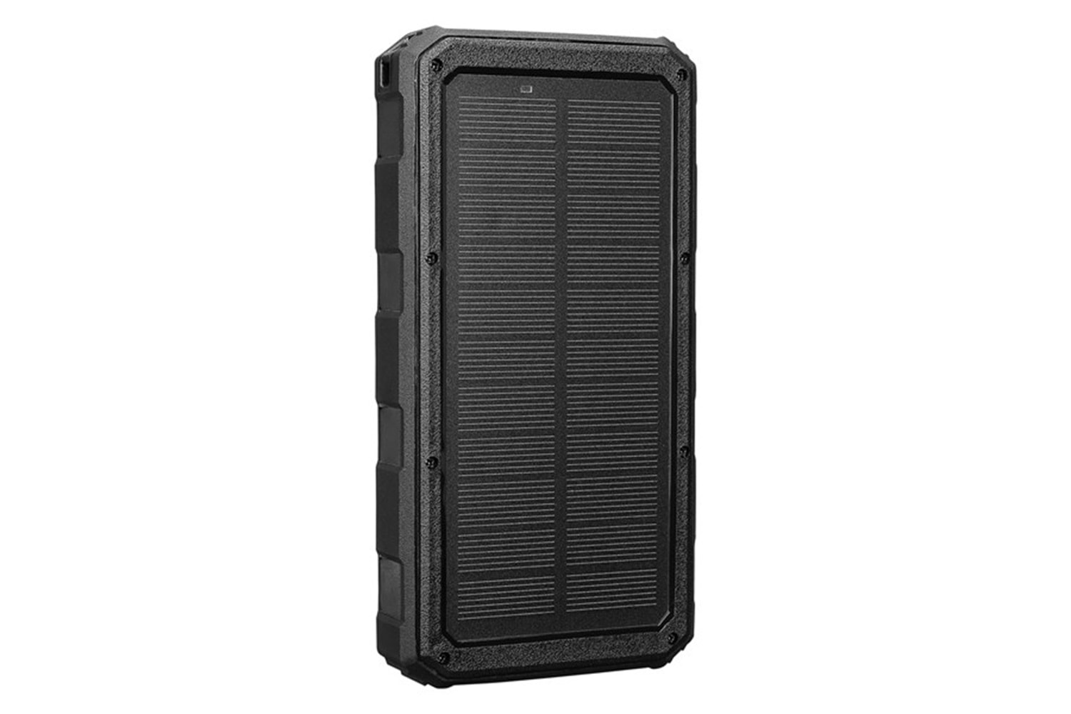 S-link P120 12000mAh PRM 2*USB+Type-C+Micro Led Lamba + 1.2W Solar Panelli Siyah Taşınabilir Pil Şarj Cihazı Powerbank