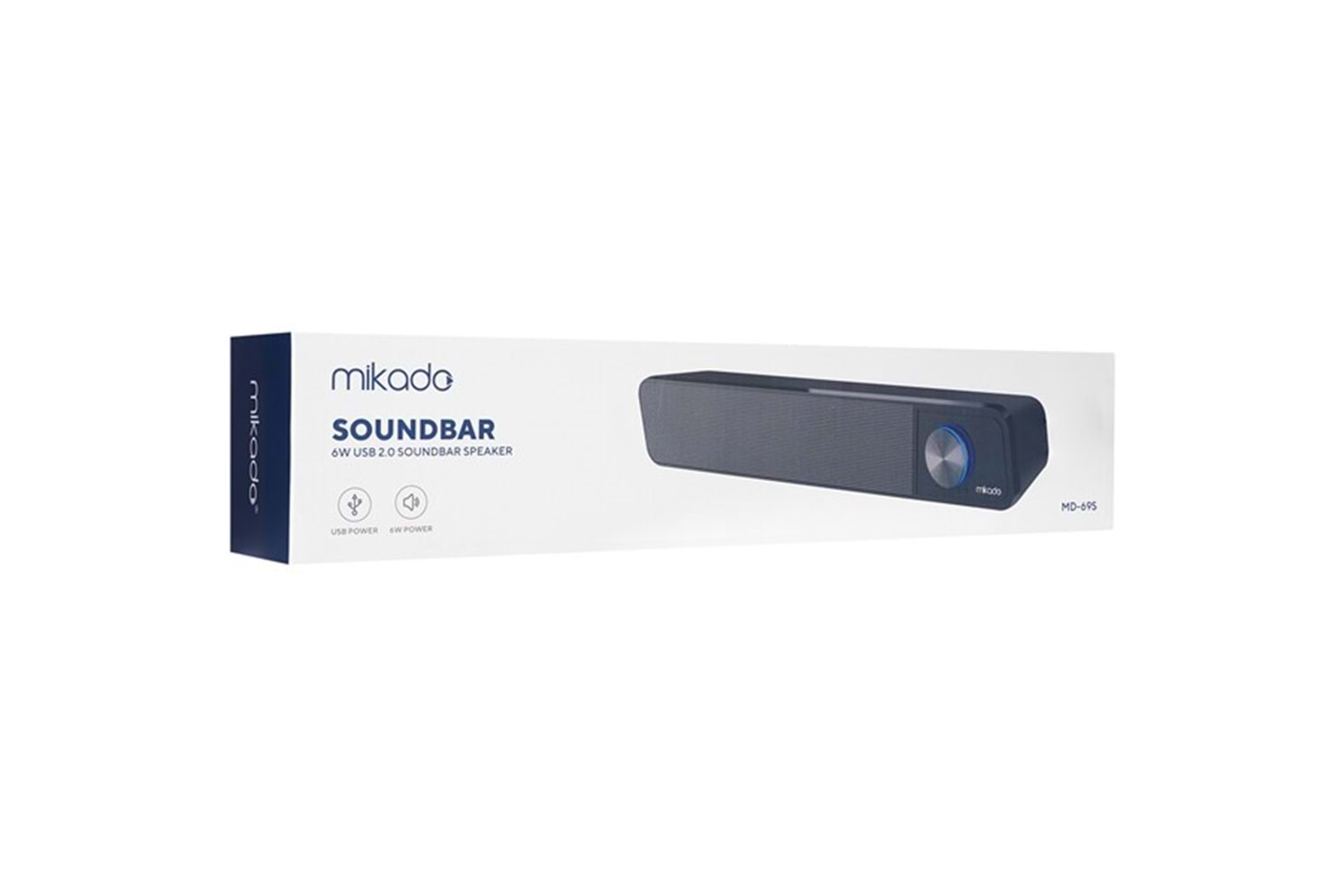 Mikado MD-69S Siyah 3Wx2 Led Işıklı Multimedia Soundbar Speaker