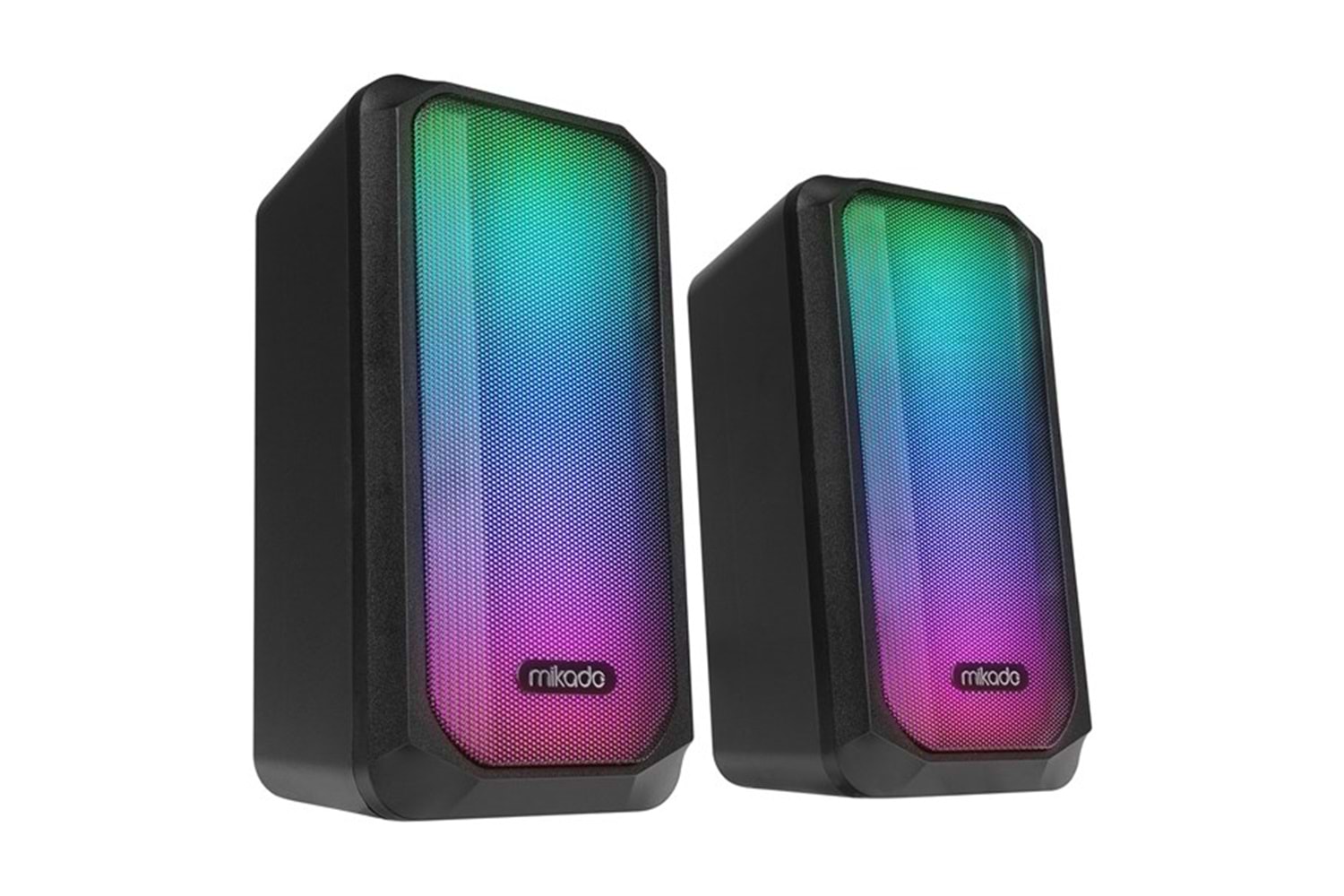 MIKADO MD-356 2.0 5Wx2CH RGB Ledli Siyah USB Multimedia Oyuncu Speaker Hoparlör