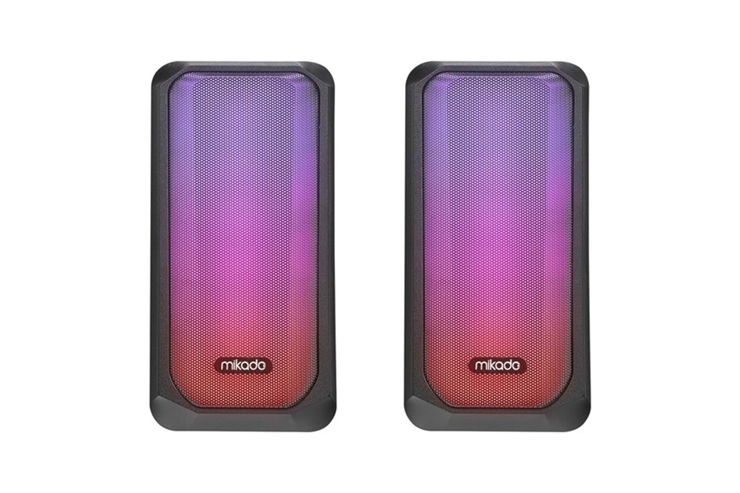 MIKADO MD-356 2.0 5Wx2CH RGB Ledli Siyah USB Multimedia Oyuncu Speaker Hoparlör