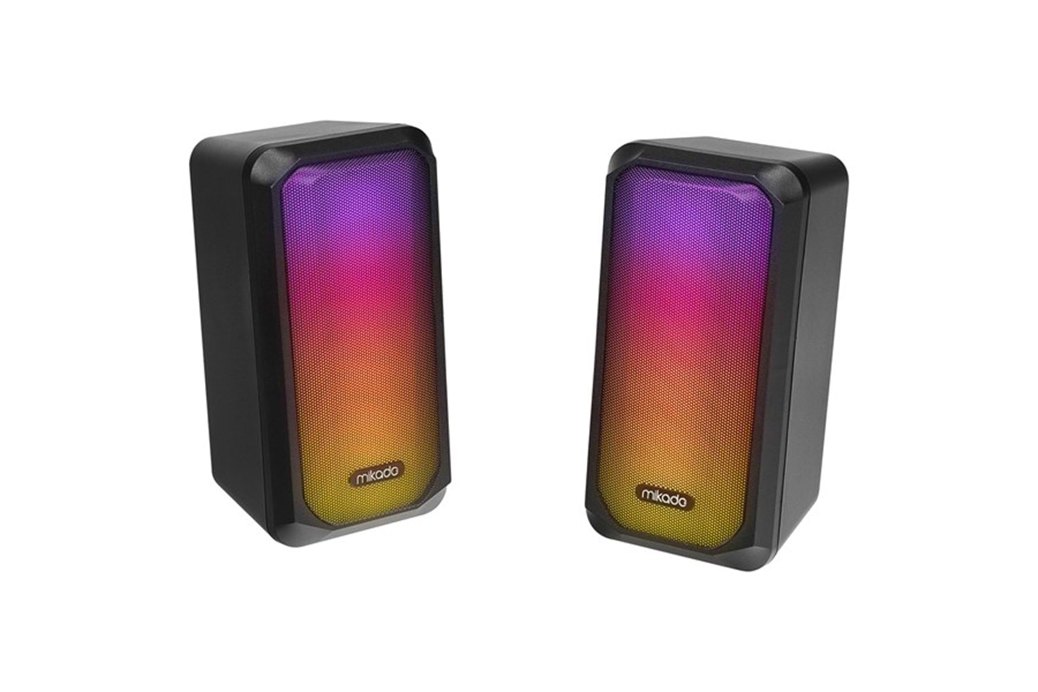 MIKADO MD-356 2.0 5Wx2CH RGB Ledli Siyah USB Multimedia Oyuncu Speaker Hoparlör