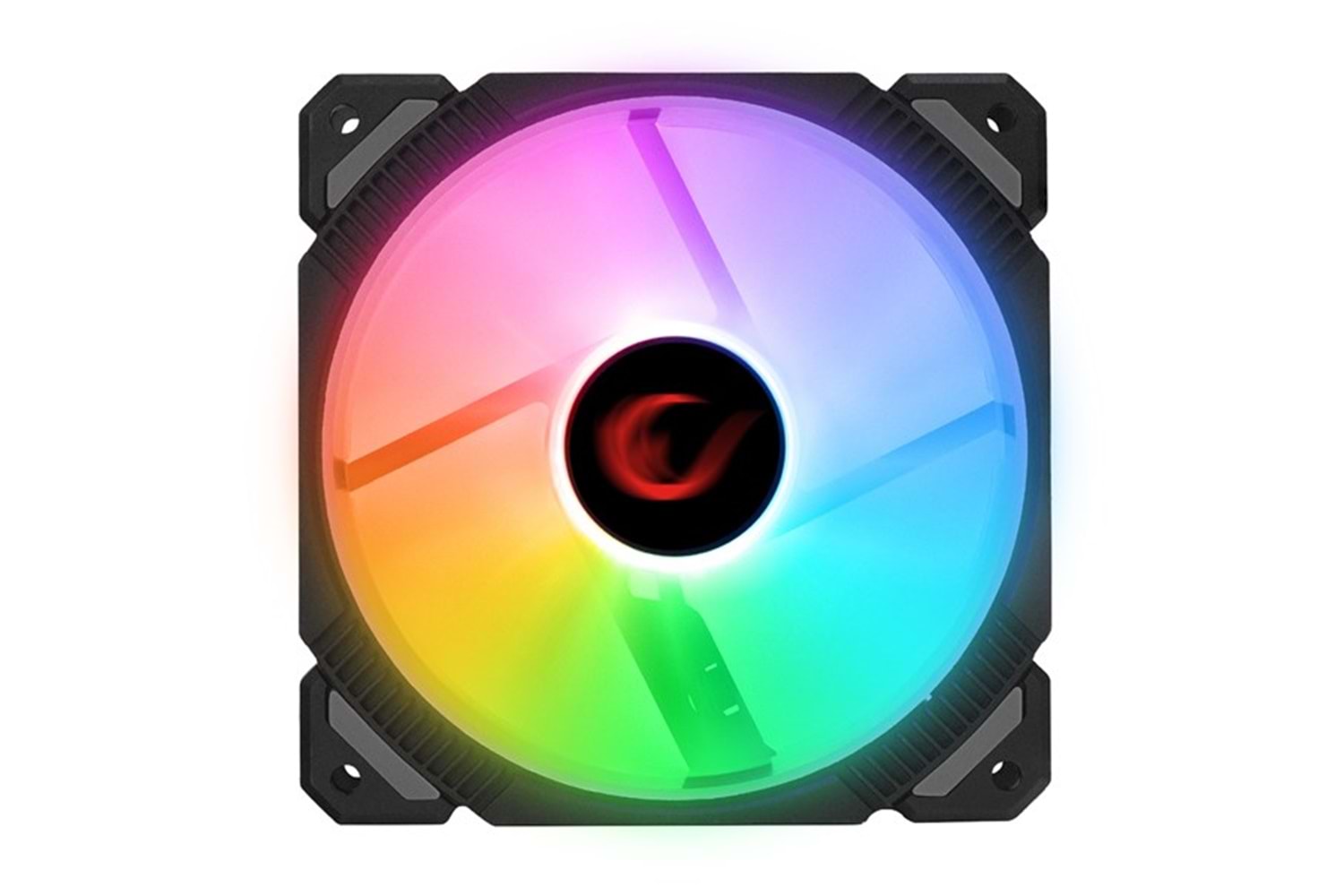 Rampage CROSS F20 38CFM 1200RPM 12cm Rainbow 3P+4P Molex Soketli Siyah Kasa Fanı