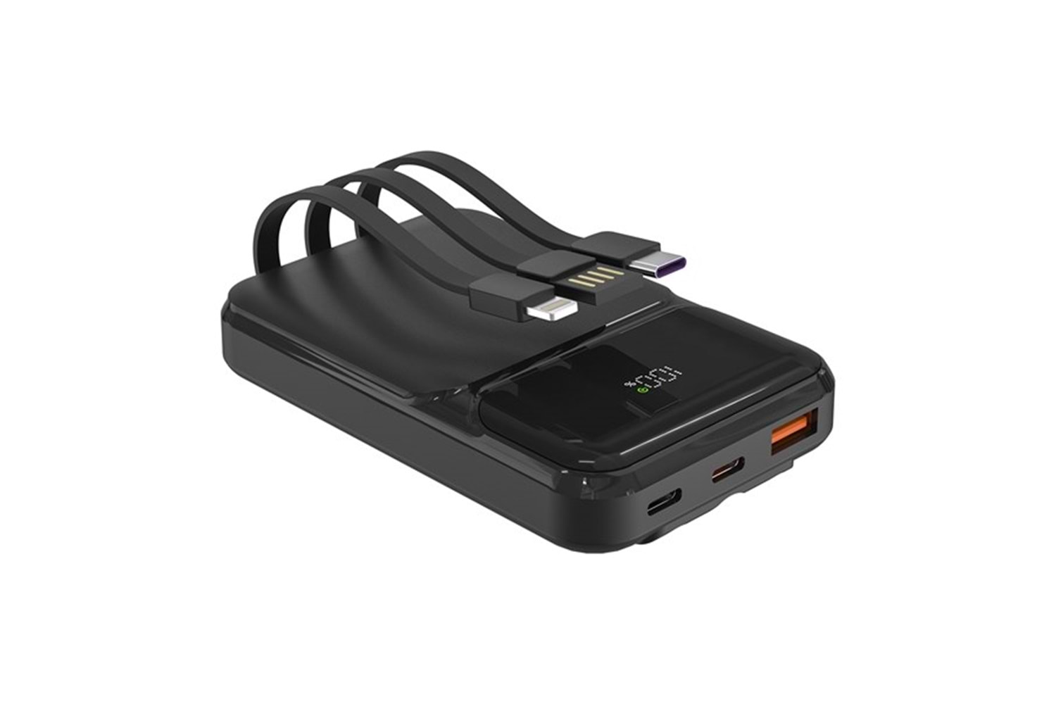 S-LINK P104 10000mAh PRM Dahili Kablolu HSC22.5W+PD20W Siyah LCD Taşınabilir Pil Şarj Cihazı Powerbank