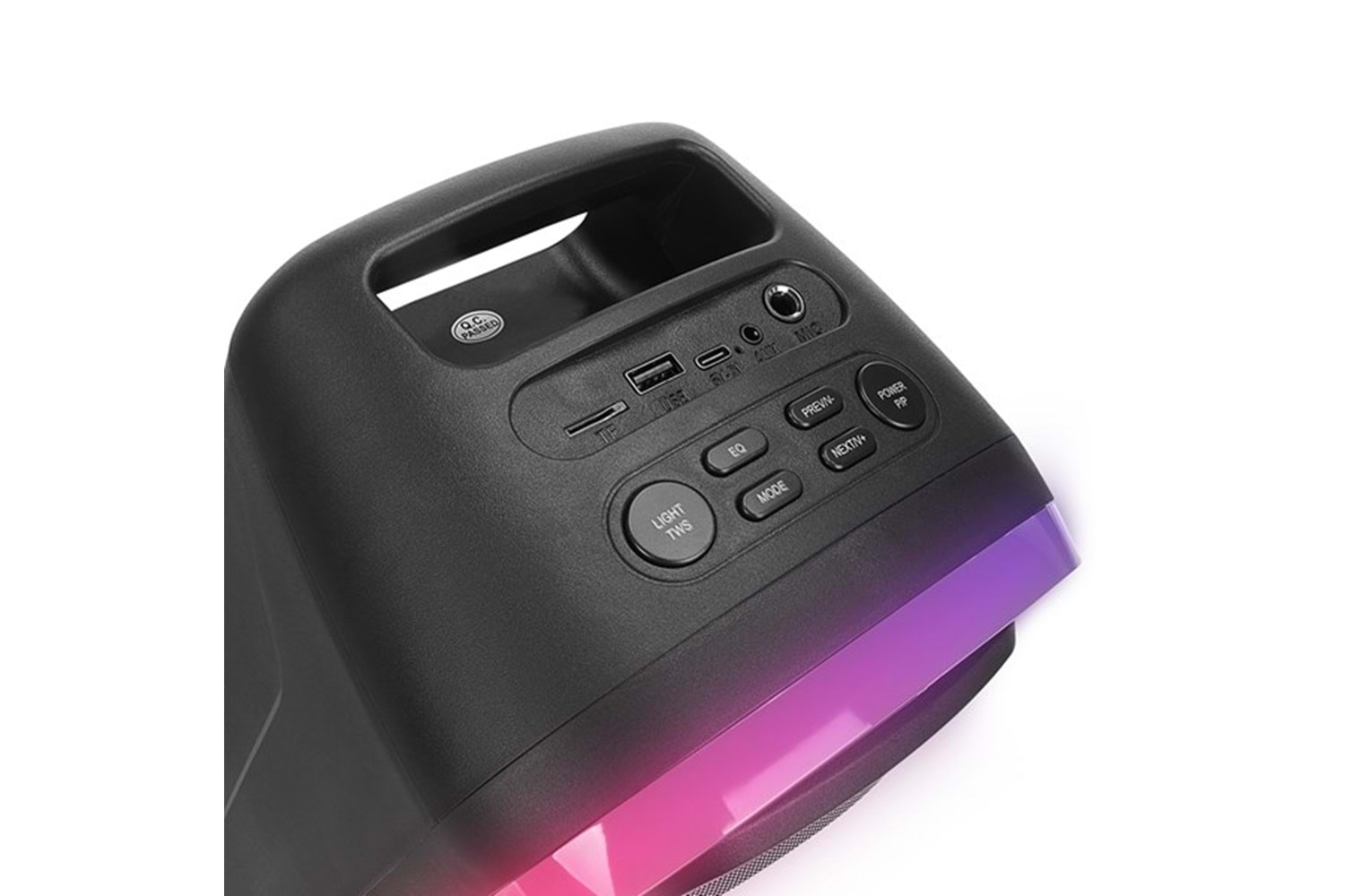 MIKADO MD-C18 Siyah 8W RGB Işıklı Taşınabilir Hoparlör