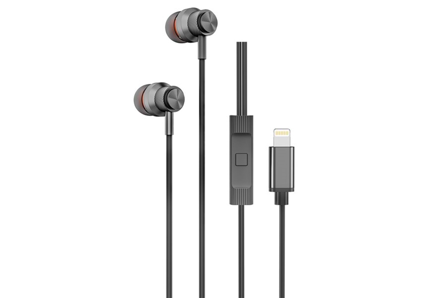 Hytech HY-XBK59 Siyah iPhone Telefon Uyumlu Lightning Konnektörlü Metal Bluetooth Kulaklık