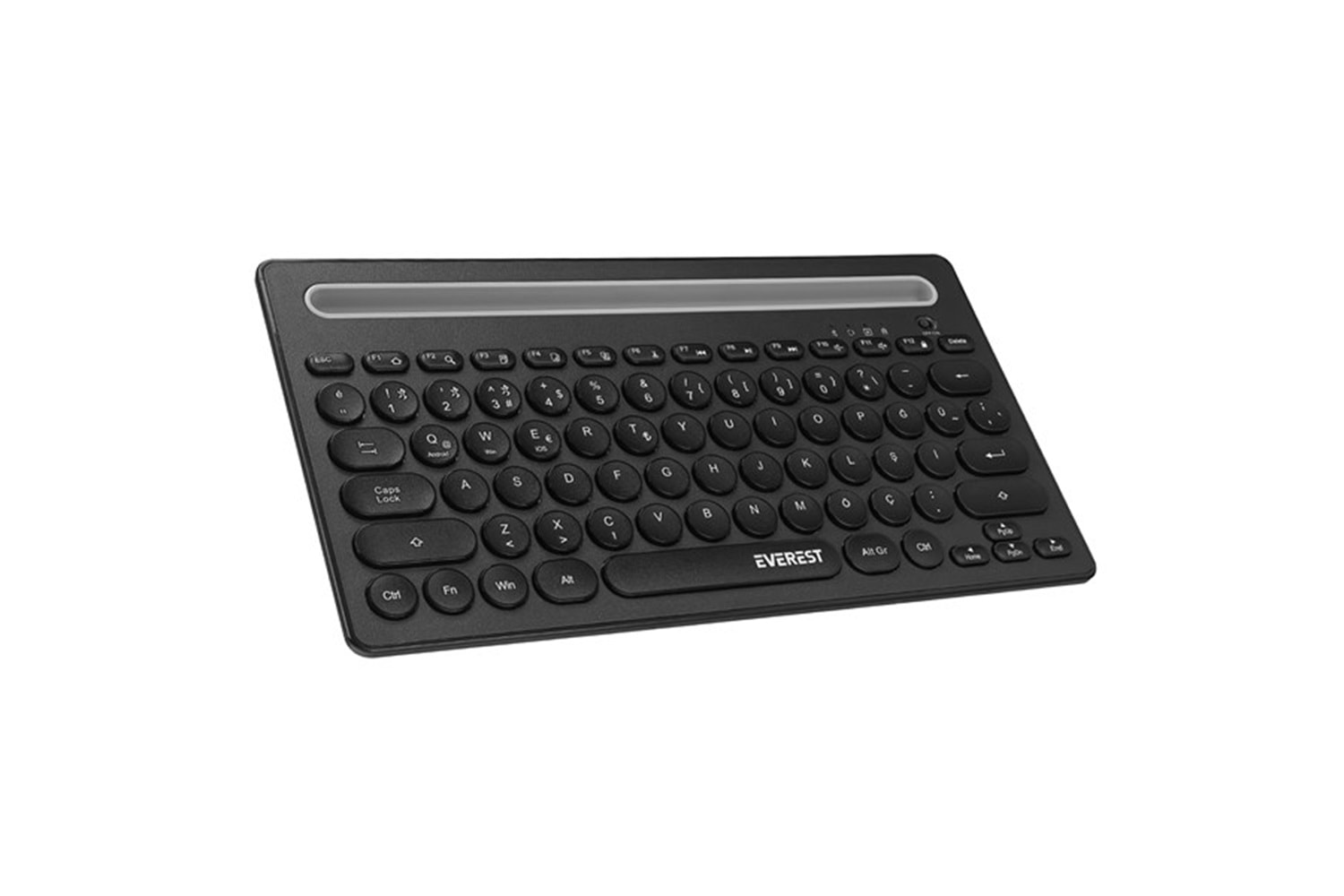 Everest KB-BT84 Siyah/Gri Bluetooth Ultra İnce+Şarjlı Q Mac/Win/Android/Ios Uyumlu Kablosuz klavye