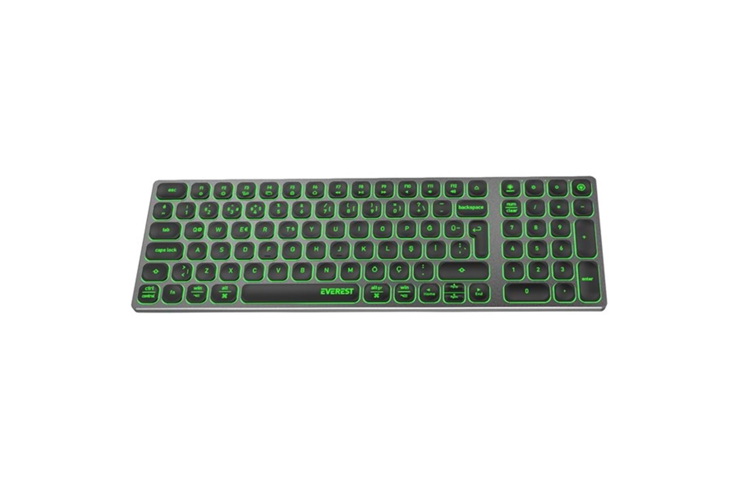 Everest KB-BT98 Beyaz/Gri Bluetooth Ultra İnce+Şarjlı Q Mac/Win/Android/Ios Uyumlu Kablosuz klavye