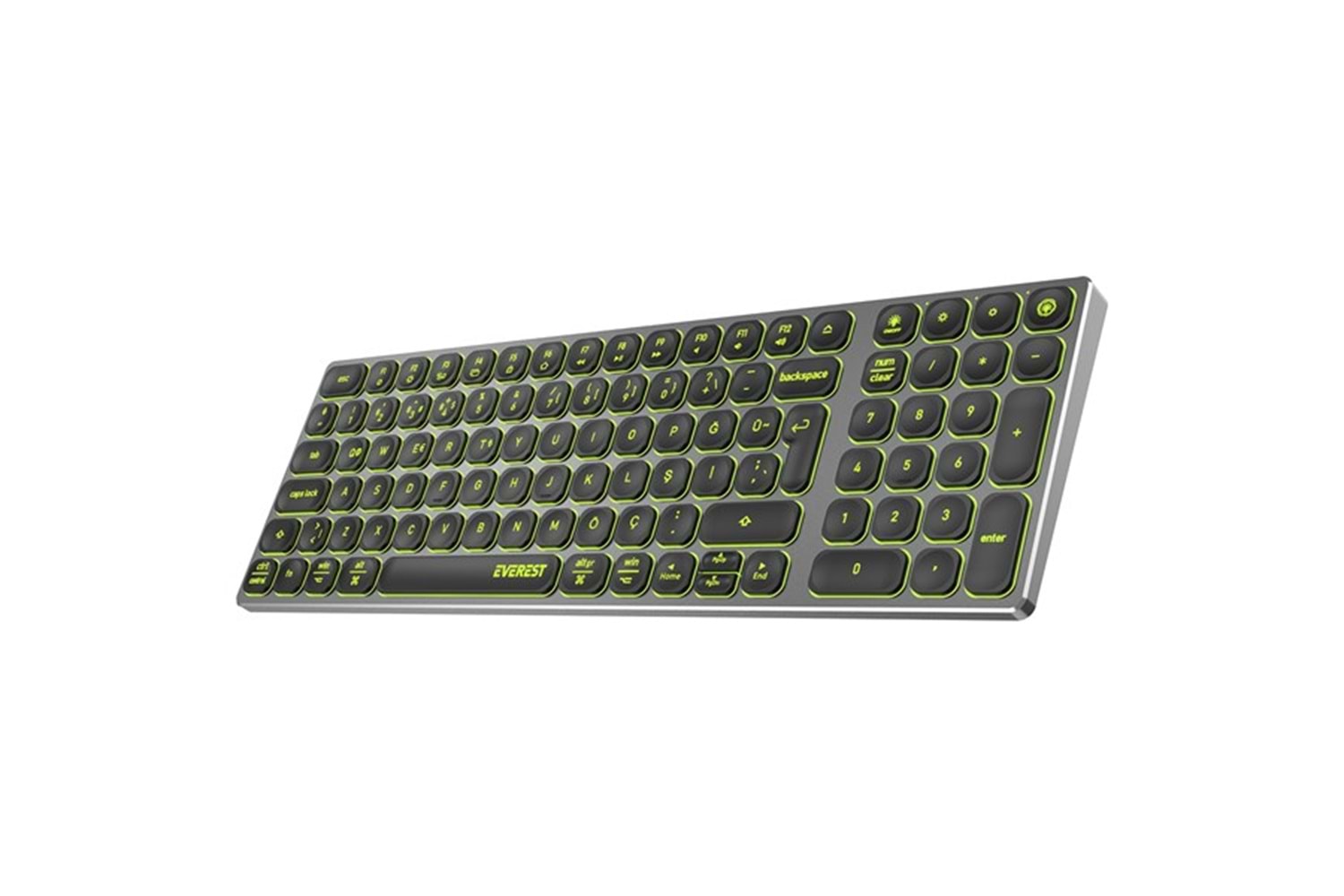 Everest KB-BT98 Beyaz/Gri Bluetooth Ultra İnce+Şarjlı Q Mac/Win/Android/Ios Uyumlu Kablosuz klavye