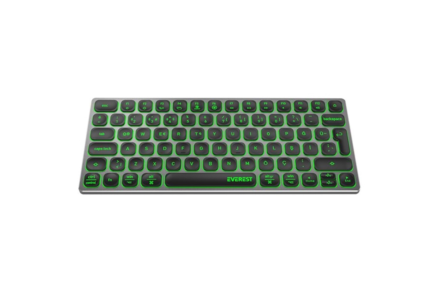 Everest KB-BT97 Siyah/Gri Bluetooth Ultra İnce+Şarjlı Q Mac/Win/Android/Ios Uyumlu Kablosuz klavye