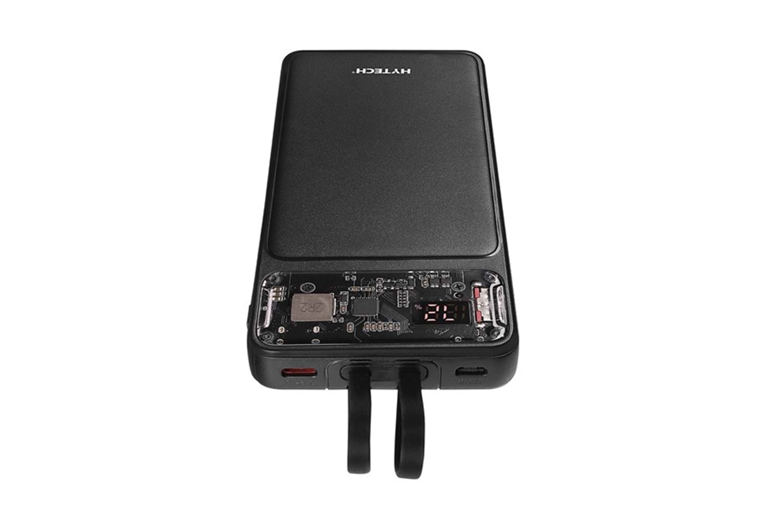 HYTECH H120 10000mAh HSC22.5W PD20W+QC3.0 18W Siyah LCD Şeffaf Taşınabilir Pil Şarj Cihazı Powerbank