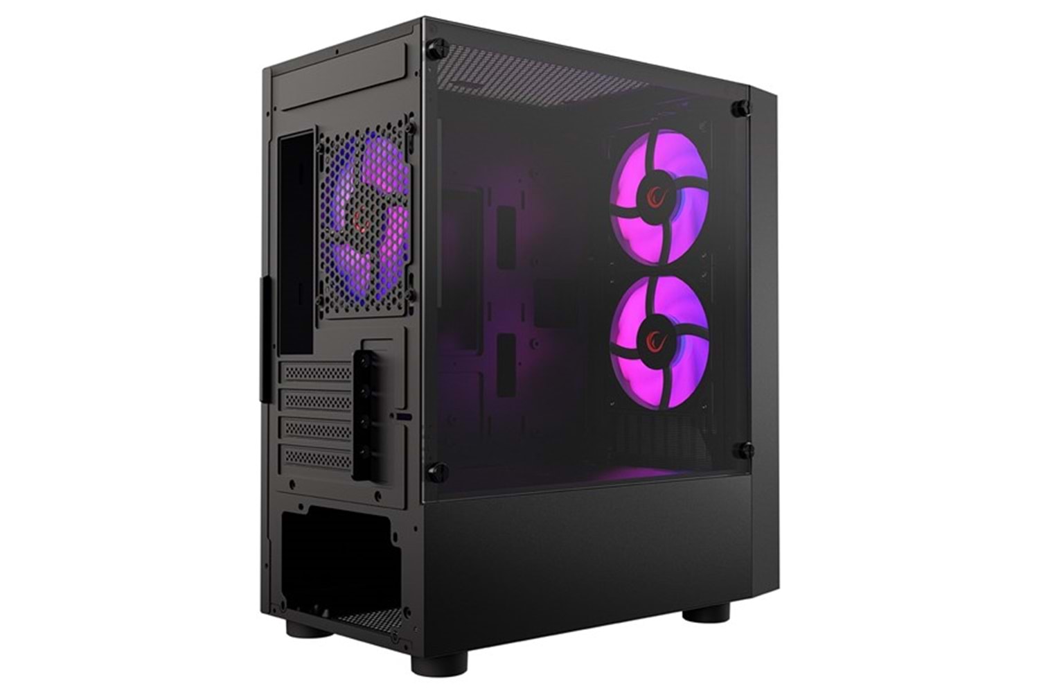RAMPAGE LYRA Mesh GAMING M-ATX Mid-T PC Kasası Siyah 3X 12cm RGB Fan