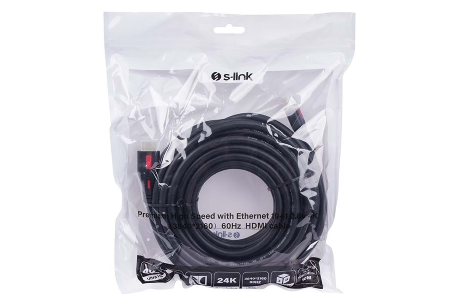 S-LINK SL-HDM4K10 HDMI & HDMI 10 metre 4K (3840*2160) 60Hz Kablo