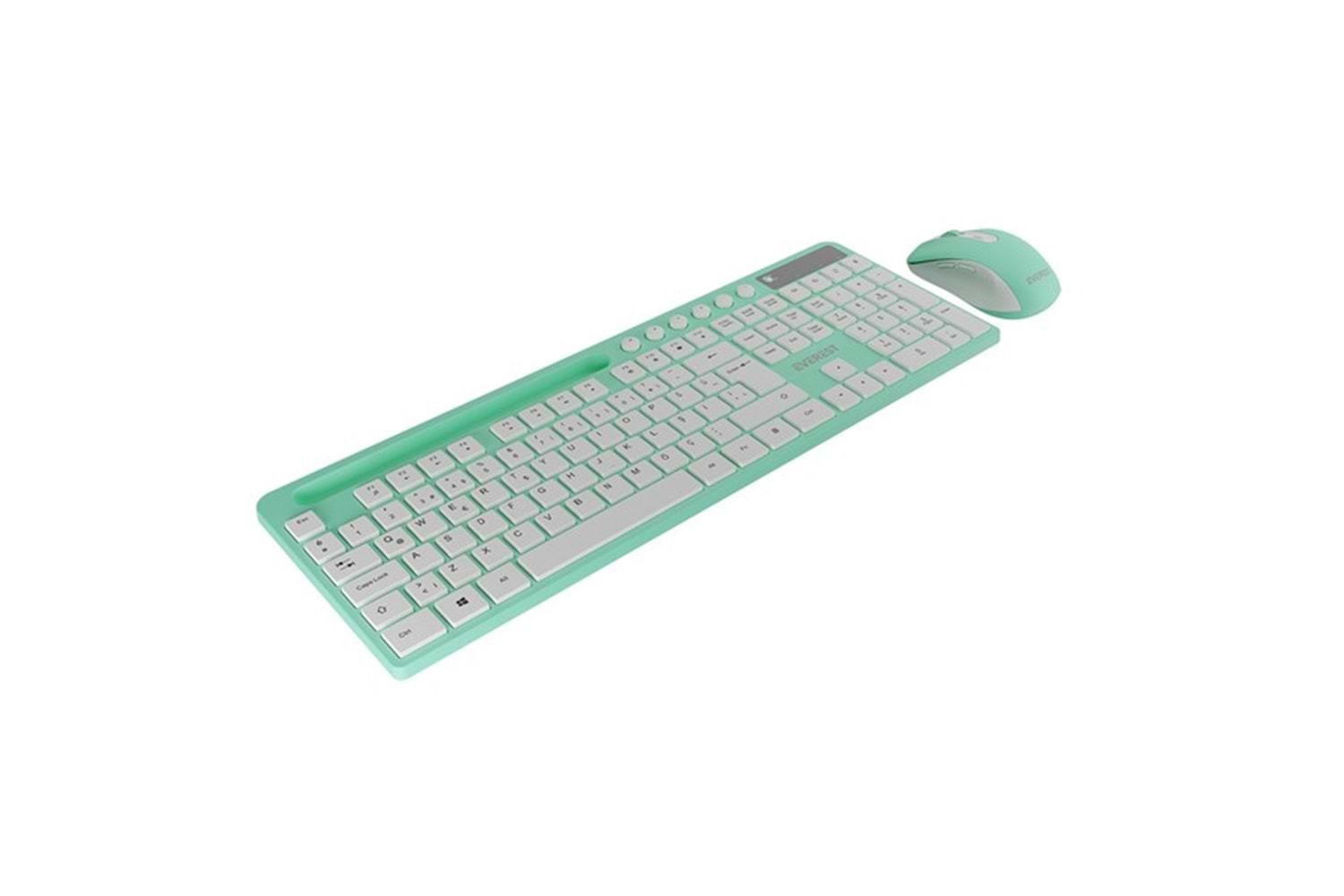 EVEREST KM-730 Yeşil/Beyaz Kablosuz Q Multimedia Klavye + Mouse Set
