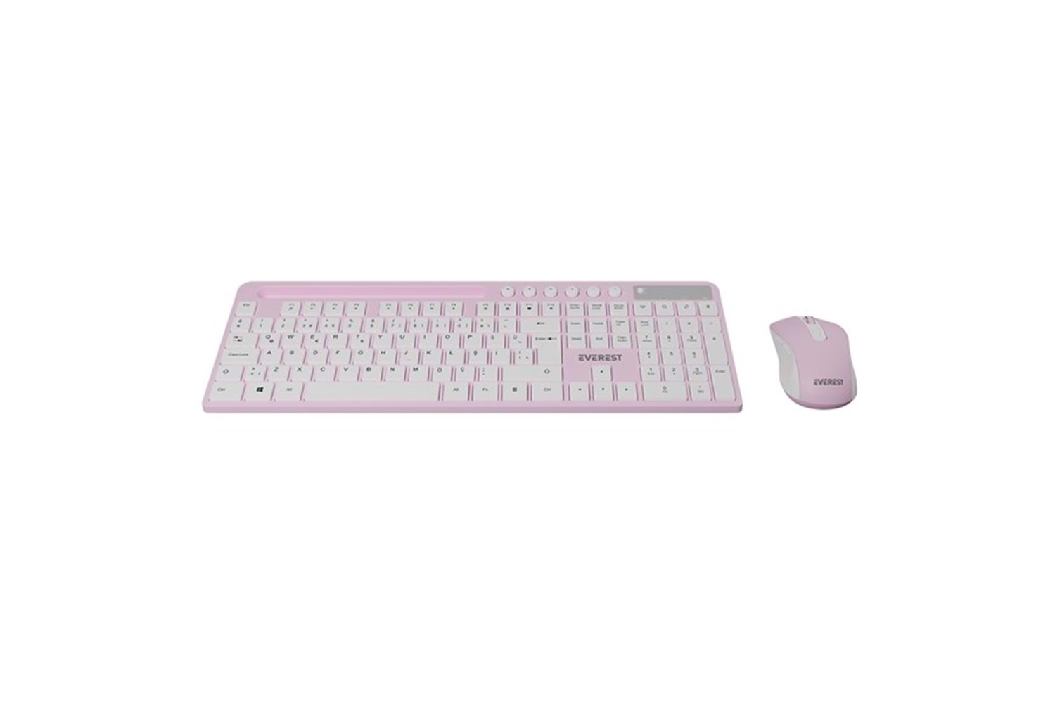 Everest KM-730 Pembe/Beyaz Kablosuz Q Multimedia Klavye + Mouse Set