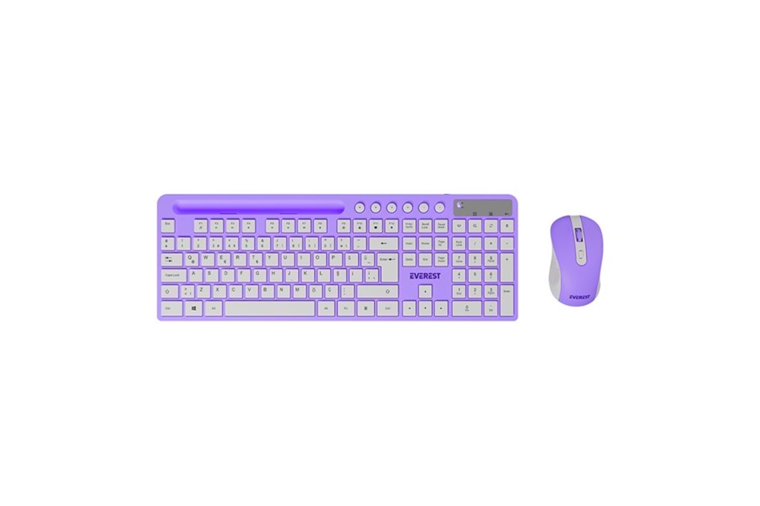 Everest KM-730 Mor/Beyaz Kablosuz Q Multimedia Klavye + Mouse Set