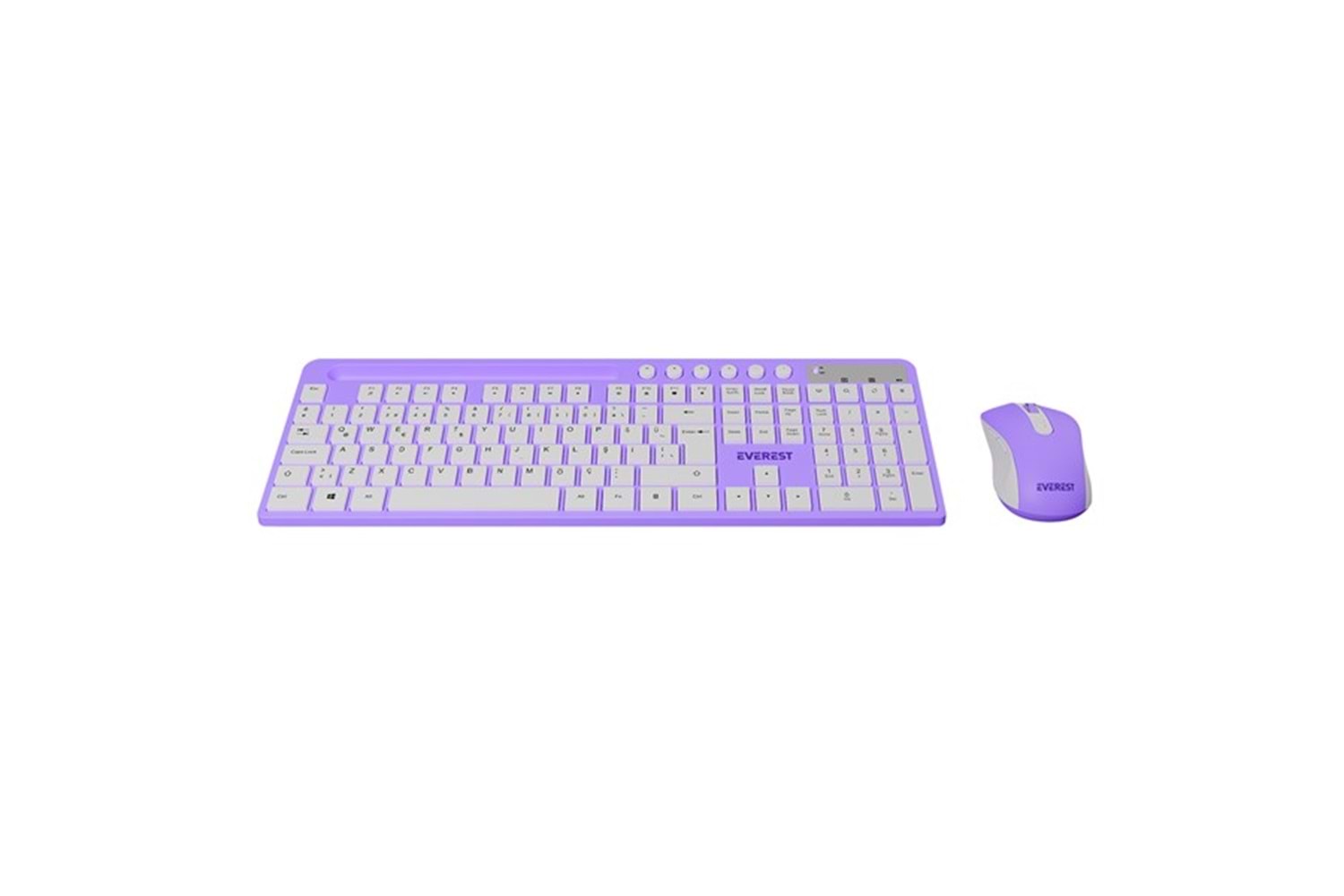 Everest KM-730 Mor/Beyaz Kablosuz Q Multimedia Klavye + Mouse Set