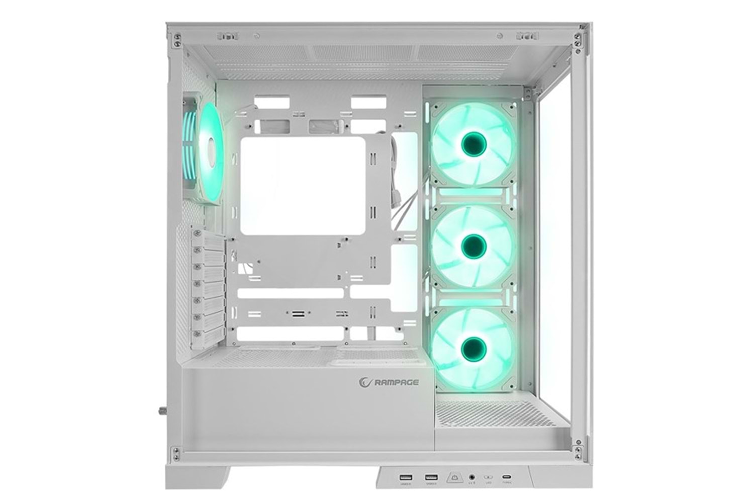 RAMPAGE HYDRA V2 WHITE GAMING EATX PC KASASI BEYAZ