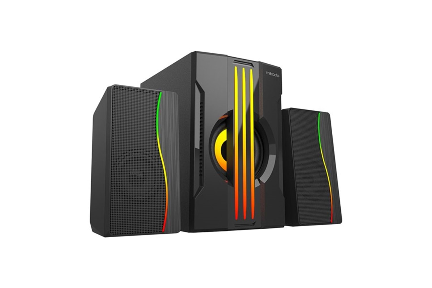 MIKADO MD-254 2+1 25W(5w*2+15w) Usb+SD+Fm Bluetooth Destekli RGB Ses Sistemi