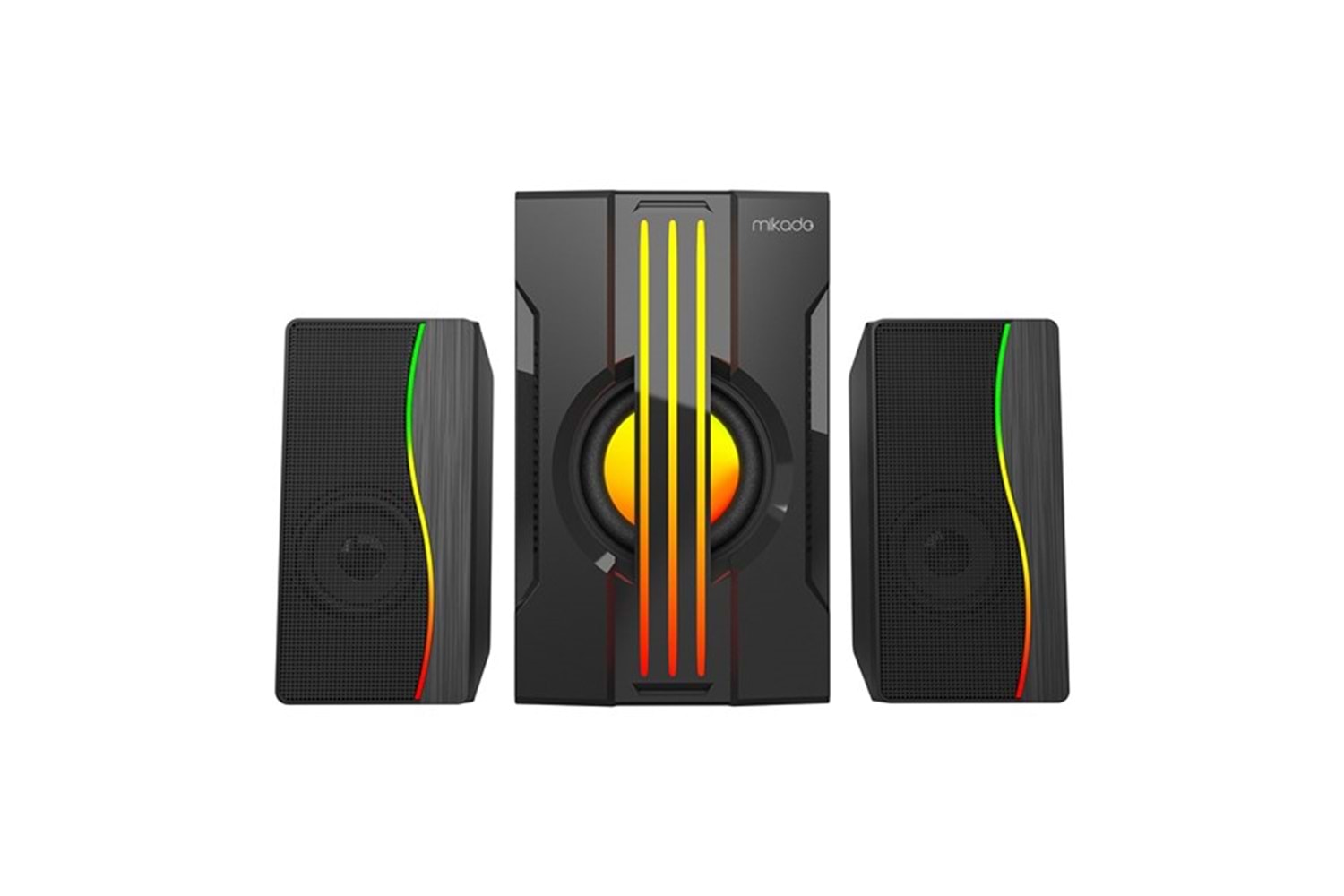 MIKADO MD-254 2+1 25W(5w*2+15w) Usb+SD+Fm Bluetooth Destekli RGB Ses Sistemi