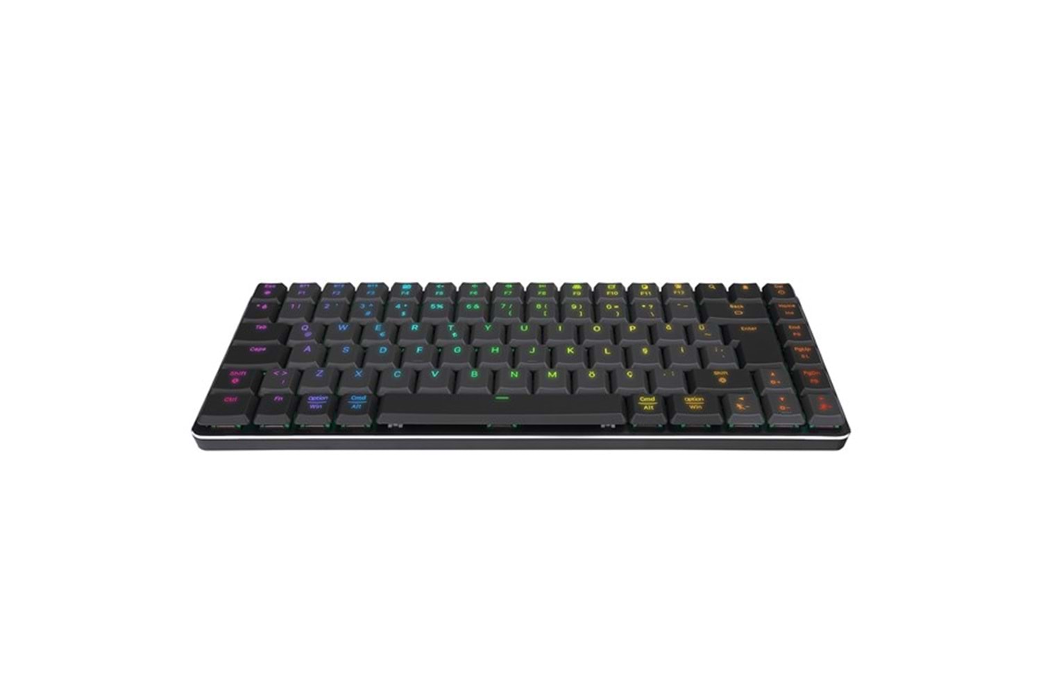 RAMPAGE W-GRANITE Siyah/Gri Low Profile BLUE SWITCH Q RGB Kablosuz+ BT Mekanik Gaming Oyuncu Klavye