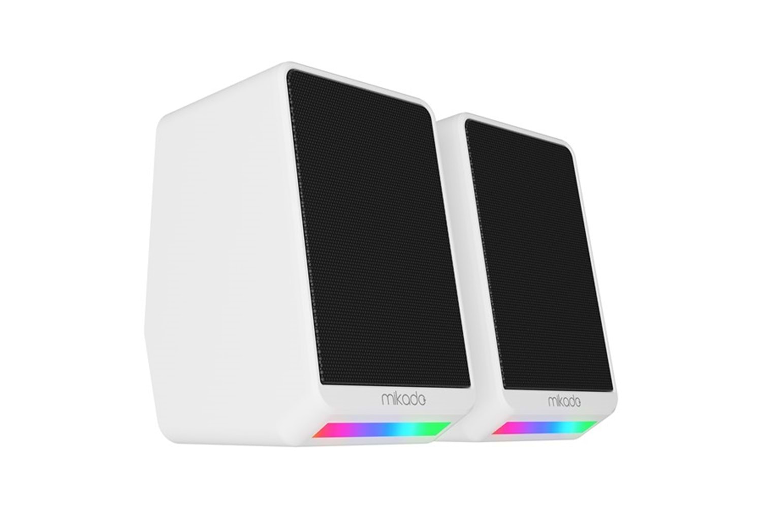 MIKADO MD-178 2.0 3W*2 Beyaz RGB Aydınlatmalı USB + 3.5mm USB 5V Speaker Hoparlör