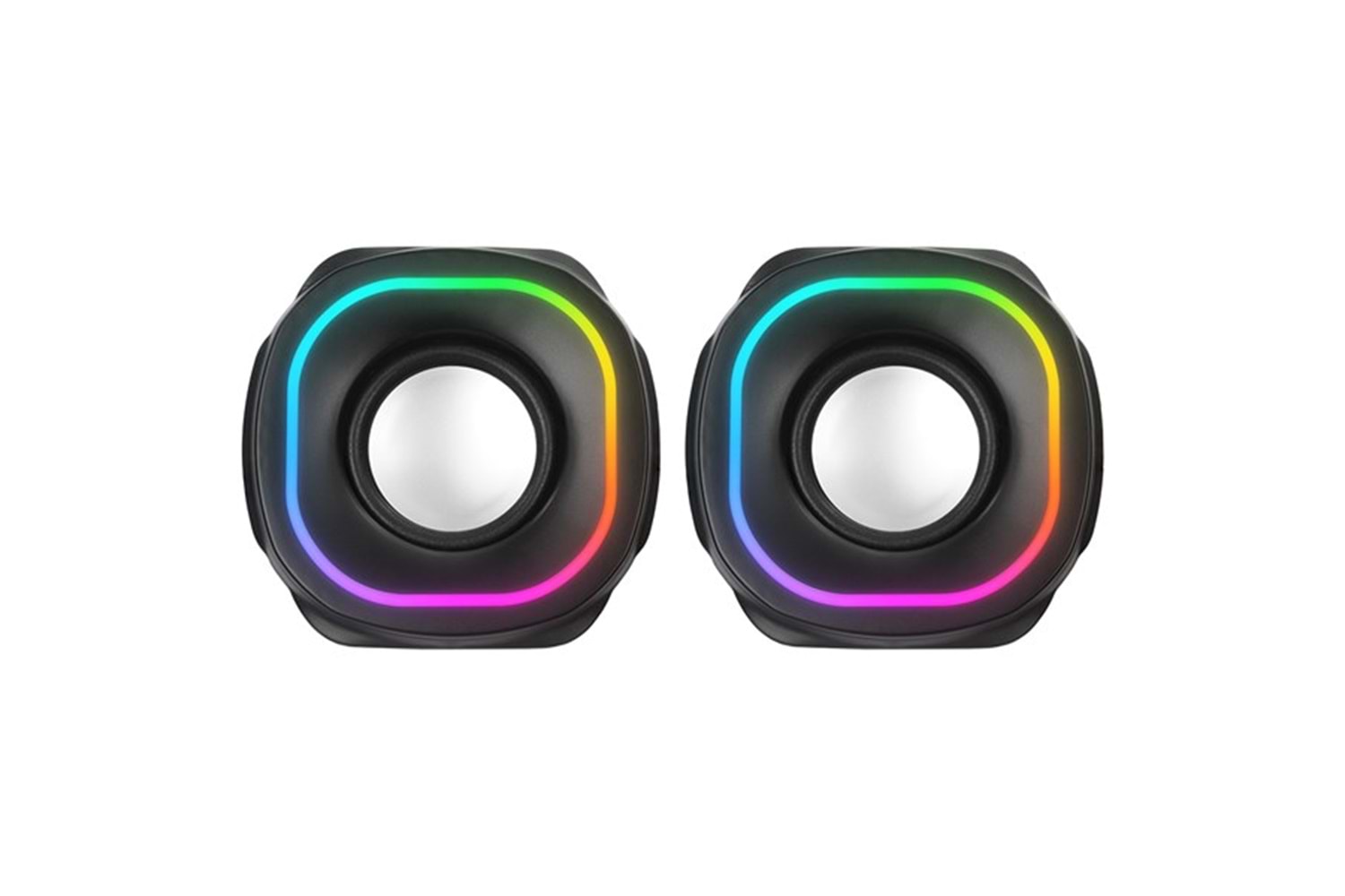 MIKADO MD-180 2.0 3W*2 Siyah RGB Aydınlatmalı USB + 3.5mm USB 5V Speaker Hoparlör