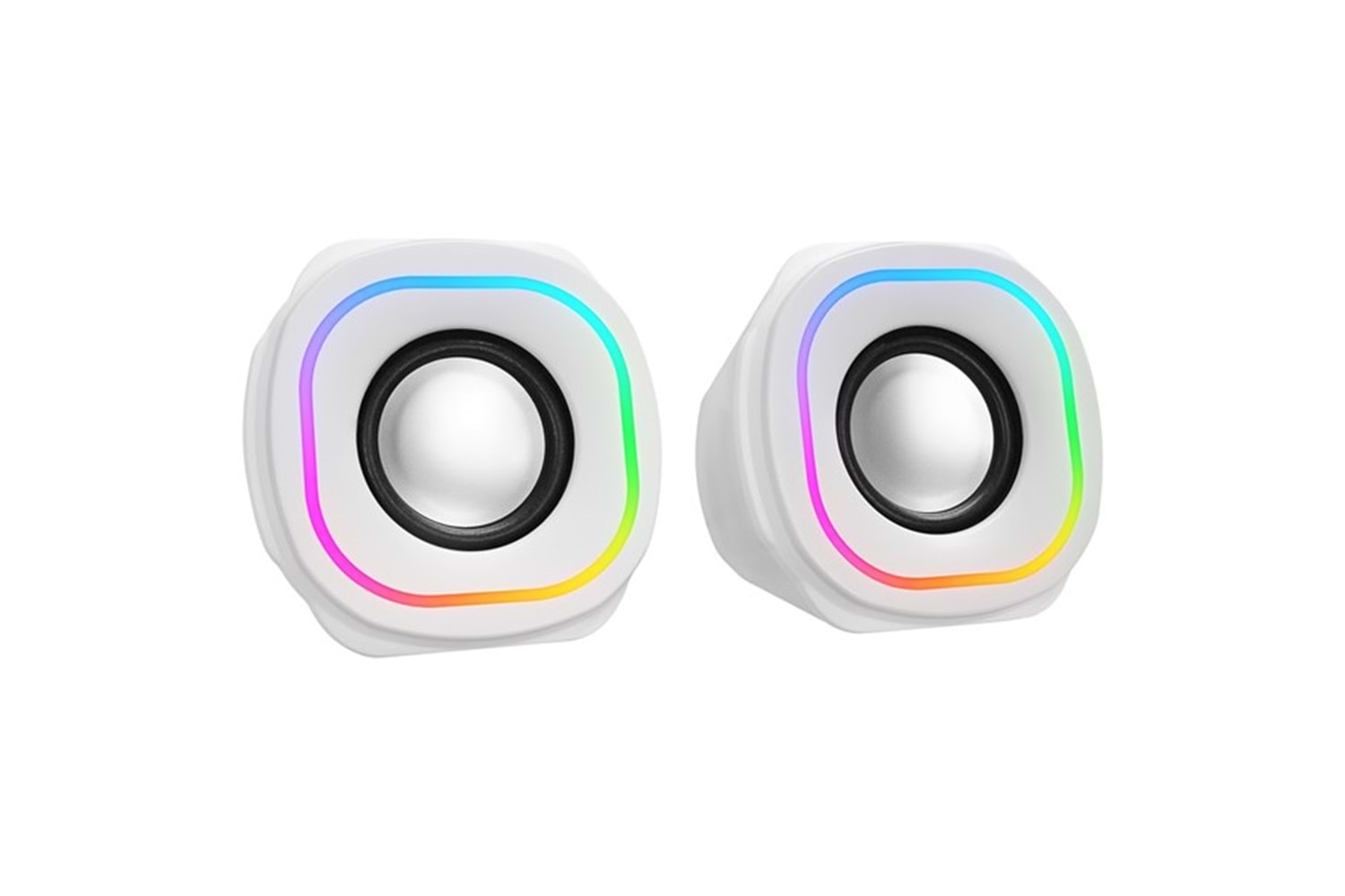 MIKADO MD-180 2.0 3W*2 Beyaz RGB Aydınlatmalı USB + 3.5mm USB 5V Speaker Hoparlör