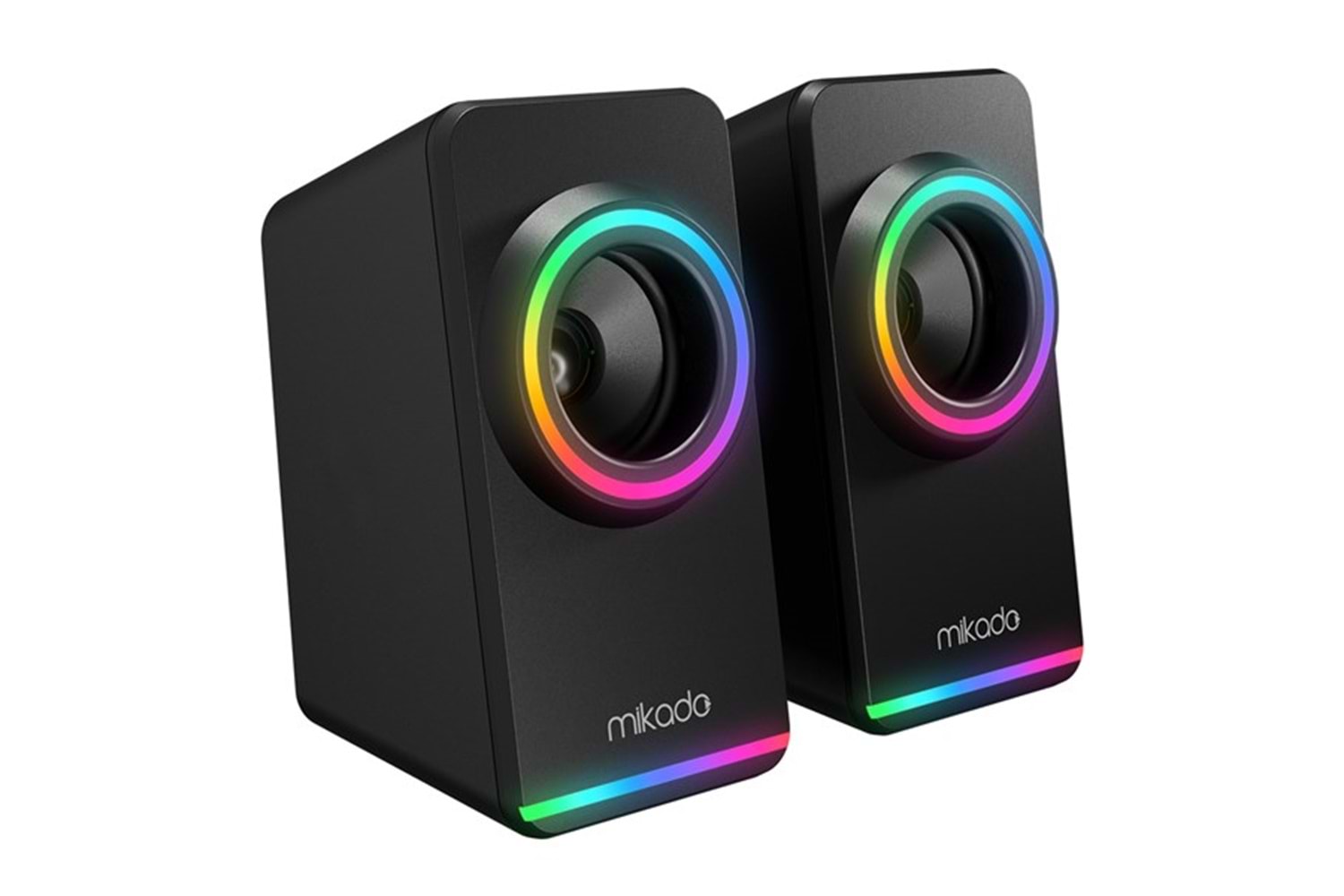 MIKADO MD-182 2.0 3W*2 Siyah RGB Aydınlatmalı USB + 3.5mm USB 5V Speaker Hoparlör