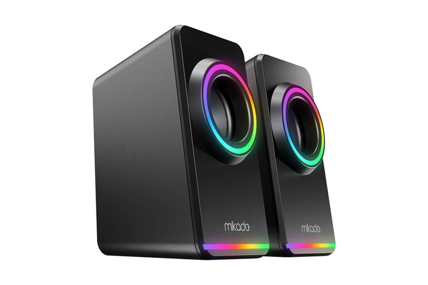 MIKADO MD-182 2.0 3W*2 Siyah RGB Aydınlatmalı USB + 3.5mm USB 5V Speaker Hoparlör
