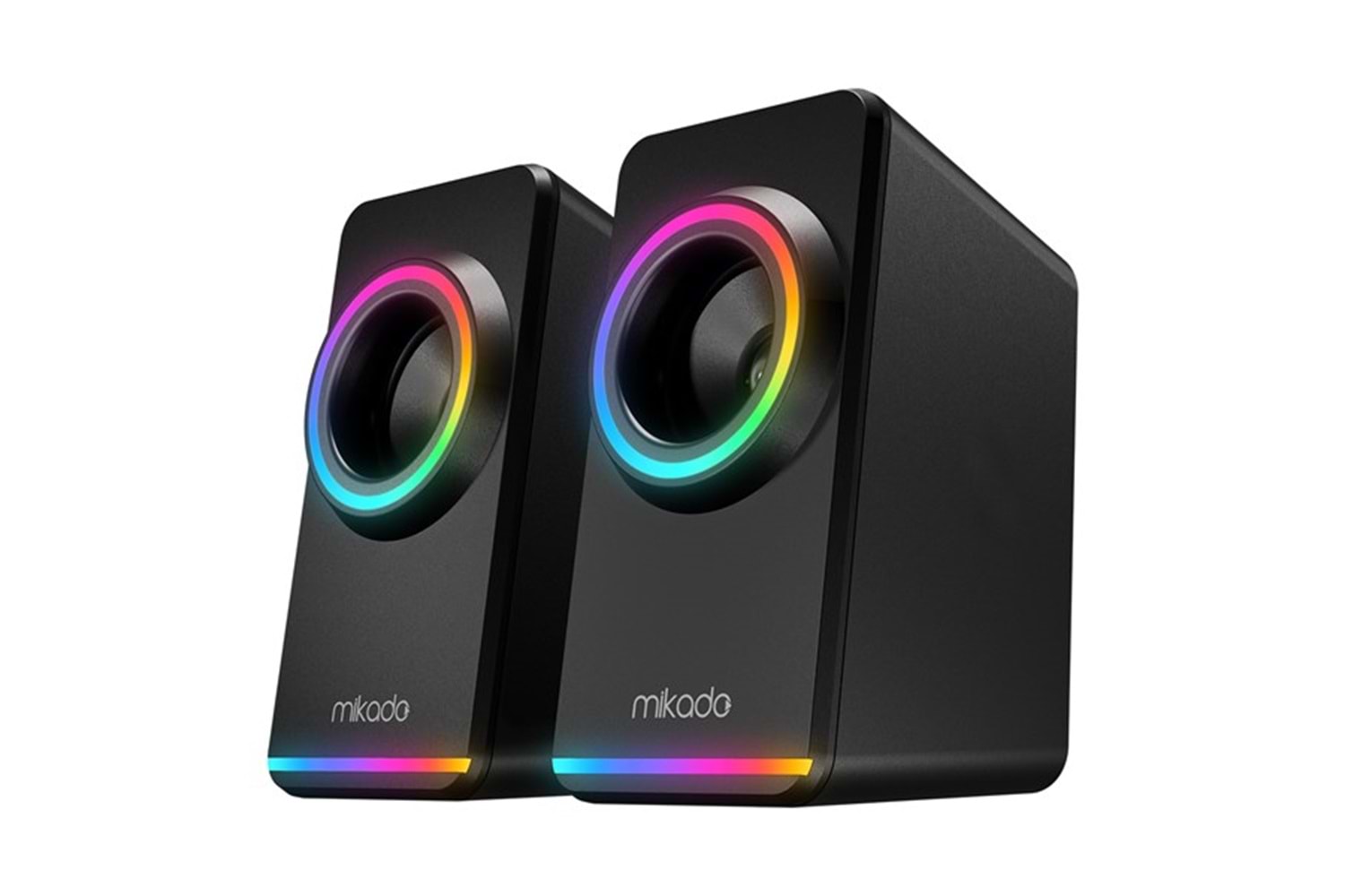 MIKADO MD-182 2.0 3W*2 Siyah RGB Aydınlatmalı USB + 3.5mm USB 5V Speaker Hoparlör