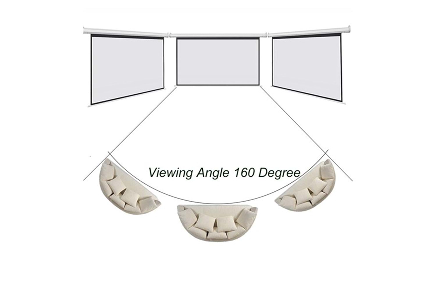 Everest MPP-180 180X180cm Arkası Siyah Fonlu Storlu Projeksiyon Perdesi