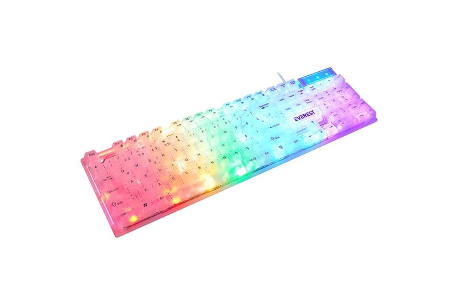 Everest KB-24 Beyaz Rainbow Q Membrane Oyuncu Klavyesi