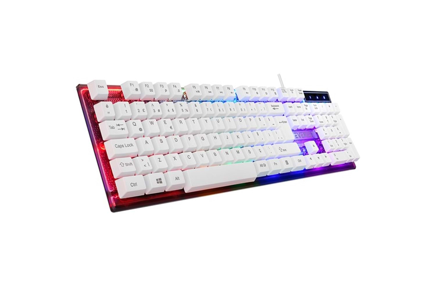 Everest KM-198 Luminax Beyaz Gökkuşağı Aydınlatmalı Q Gaming Oyuncu Klavye + Mouse Set
