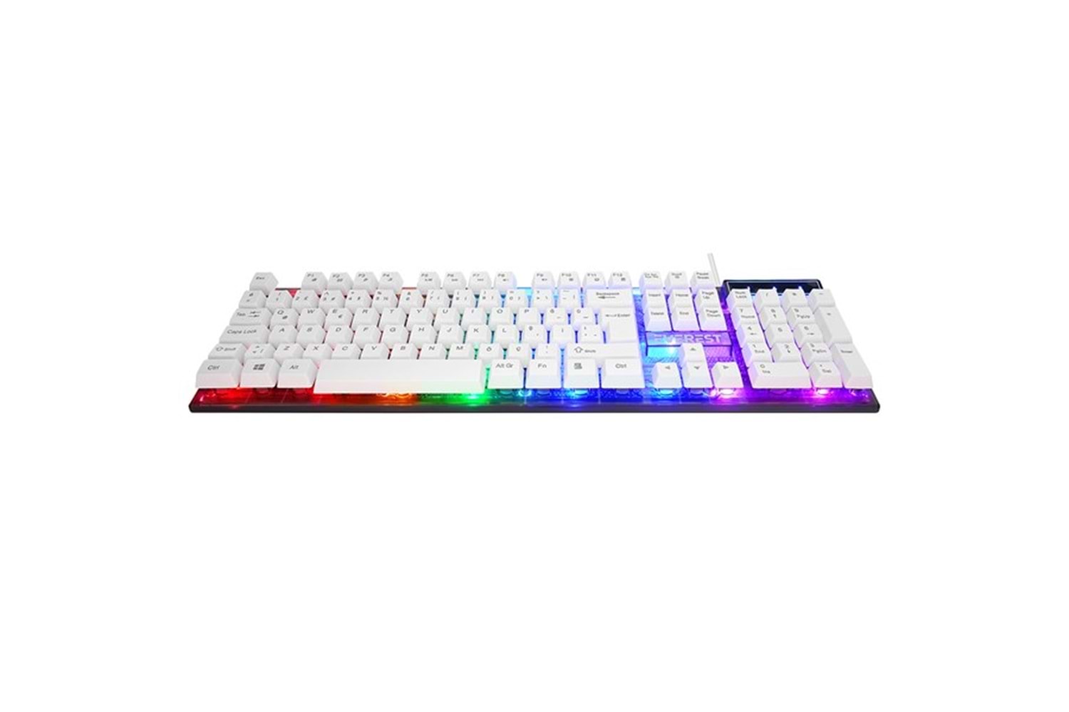 Everest KM-198 Luminax Beyaz Gökkuşağı Aydınlatmalı Q Gaming Oyuncu Klavye + Mouse Set