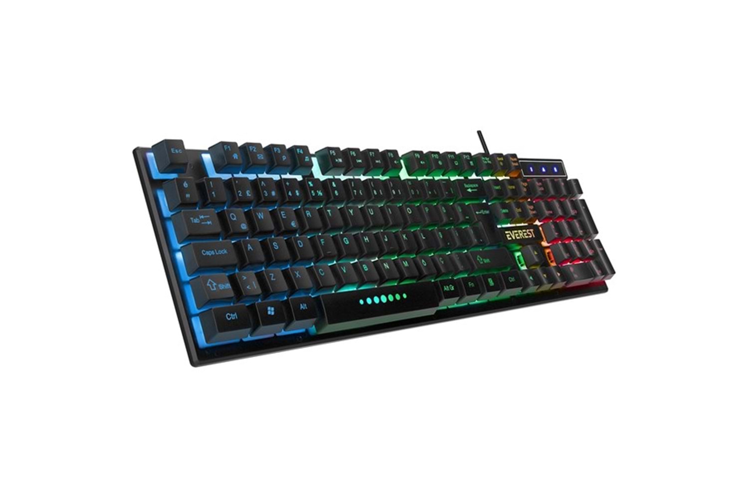 Everest KM-198 Luminax Siyah Gökkuşağı Aydınlatmalı Q Gaming Oyuncu Klavye + Mouse Set