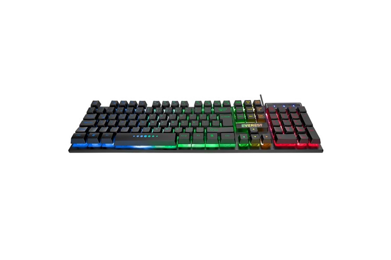 Everest KM-198 Luminax Siyah Gökkuşağı Aydınlatmalı Q Gaming Oyuncu Klavye + Mouse Set