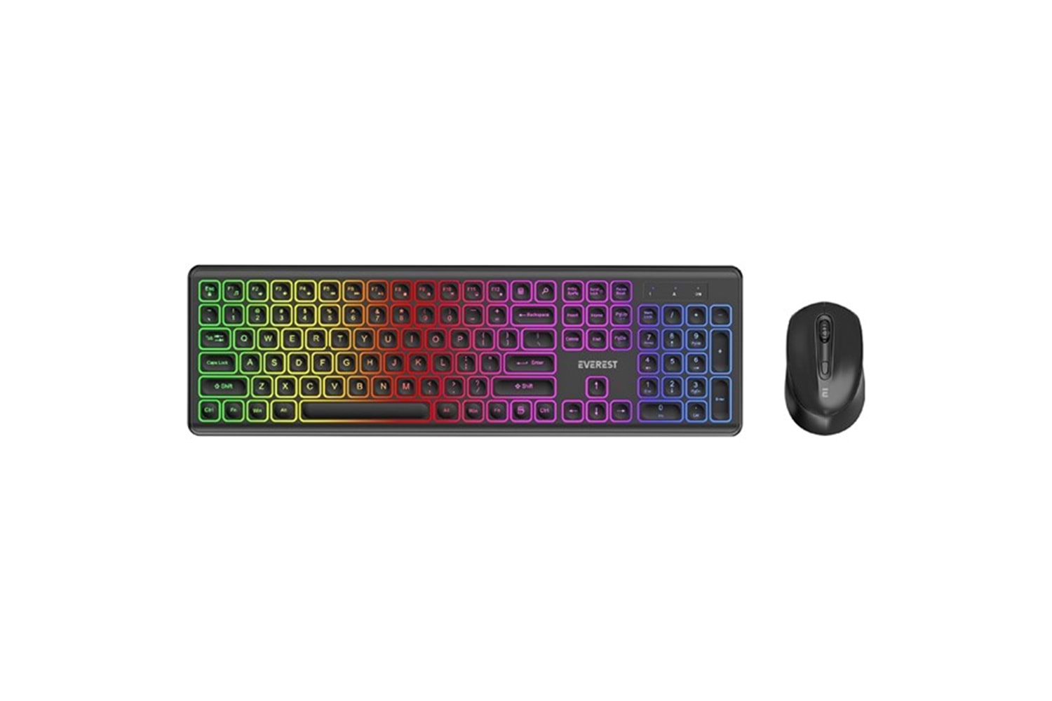 Everest KM-319BT Siyah 2.4G+BT1+BT2 Çoklu Cihaz Bağlantılı Q Set Kablosuz Klavye + Mouse
