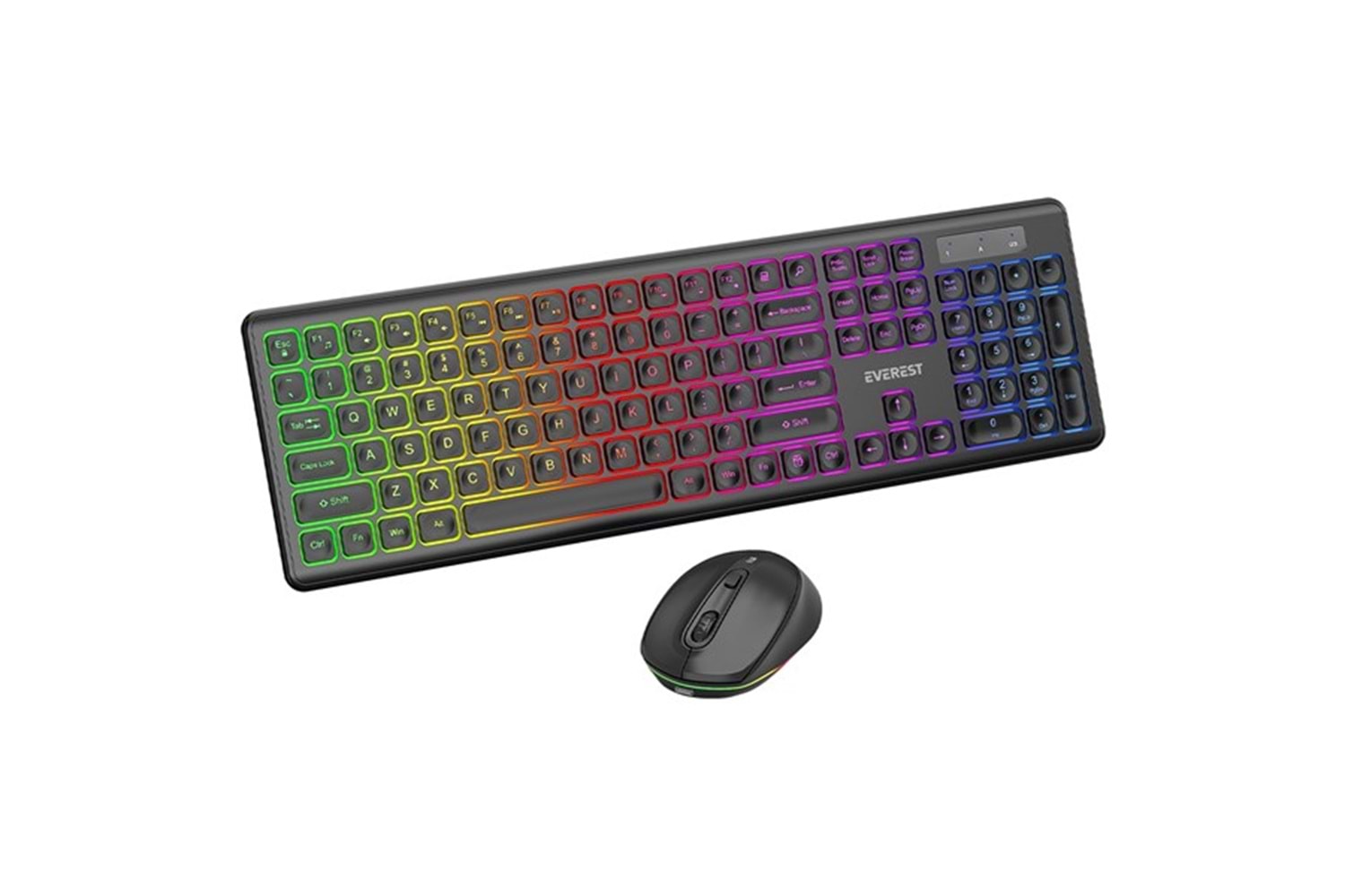 Everest KM-319BT Siyah 2.4G+BT1+BT2 Çoklu Cihaz Bağlantılı Q Set Kablosuz Klavye + Mouse