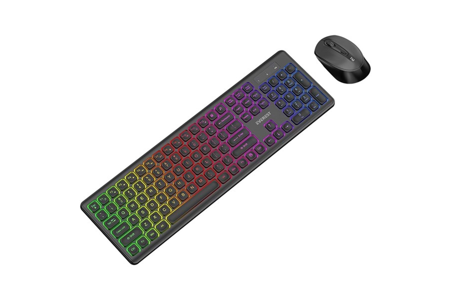 Everest KM-319BT Siyah 2.4G+BT1+BT2 Çoklu Cihaz Bağlantılı Q Set Kablosuz Klavye + Mouse