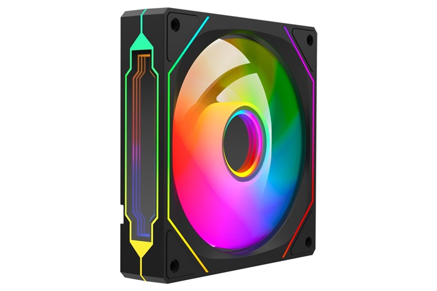 RAMPAGE 7C-120S Double Ring Aynalı ARGB Siyah Kasa Fanı